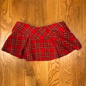 Leg Avenue Red Plaid Mini Skirt